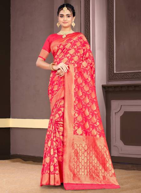 Pink Colour MANDAKINI Fancy Festive Wear Banarsi Silk Latest Saree Collection S-13004